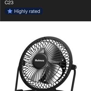 Holmes Black Desk Fan - Compact Personal Fan